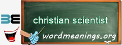 WordMeaning blackboard for christian scientist